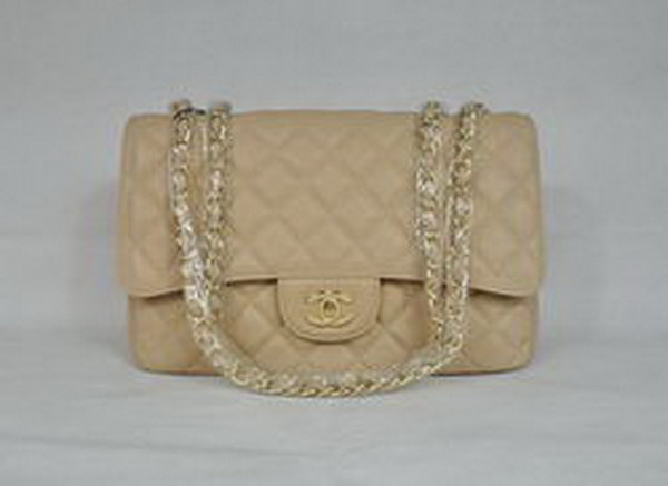 7A Replica Chanel Jumbo A28600 Apricot Caviar with Golden Hardware Flap Bag